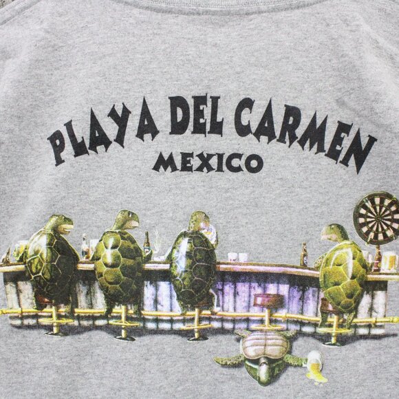 Vintage Yazbek Shirt Mens 2XL Gray Short Sleeve Playa Del Carmen Mexico Turtles - Picture 6 of 8